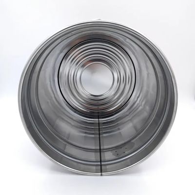 Un seau en acier à tête ouverte de 5 gallons avec un couvercle à boutons.