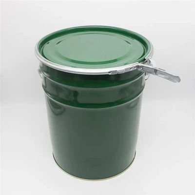 Un seau de peinture en acier de 5 gallons avec couvercle à verrouillage à levier