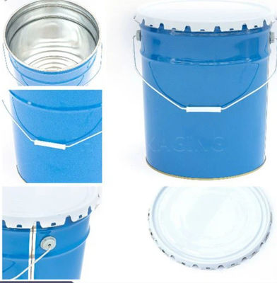 Un seau de solvant solide en acier de 5 gallons avec un couvercle à bord bouclé