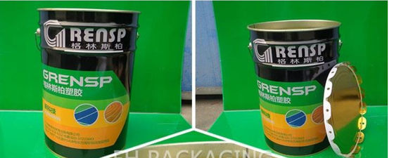 Seau de solvant en acier de 18 litres avec couvercle de boîte en fer blanc rond