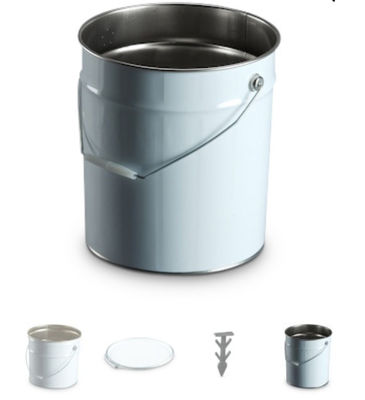 Seau en acier de 15L avec couvercle métallique pour le stockage de produits de construction