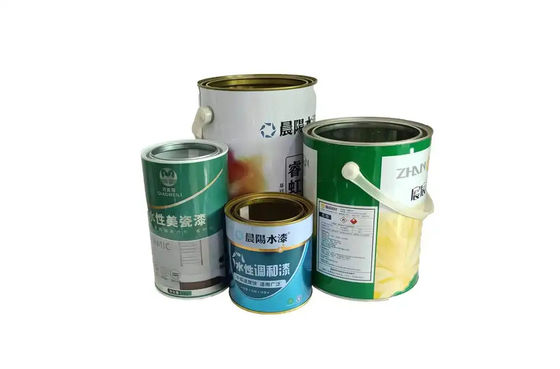 1 gallon de peinture à l'huile ronde Des boîtes d'étain en fer avec une poignée en plastique