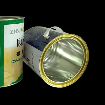 1 gallon de peinture à l'huile ronde Des boîtes d'étain en fer avec une poignée en plastique