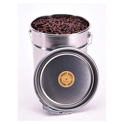 Bottes métalliques de haute durabilité sans danger pour les aliments avec vanne dans le couvercle pour le stockage des grains de café