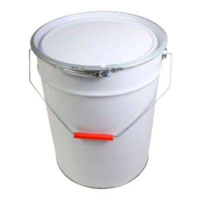 Un seau en acier empilable de 5 gallons avec une construction en fer blanc durable et un diamètre supérieur de 295 mm