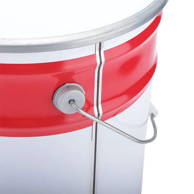 Des seaux de produits chimiques ronds avec une impression métallique personnalisée et un couvercle en caoutchouc
