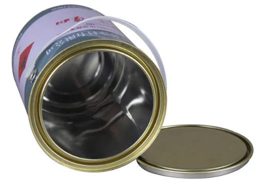 Petite boîte en fer blanc ronde avec couvercle à levier parfaite pour le stockage et le transport de produits chimiques